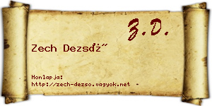 Zech Dezső névjegykártya